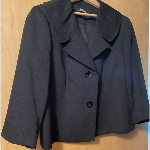 NWOT TRIBAL BLACK 3/4 SLEEVE JACKET SZ 12 - Picture 4 of 11